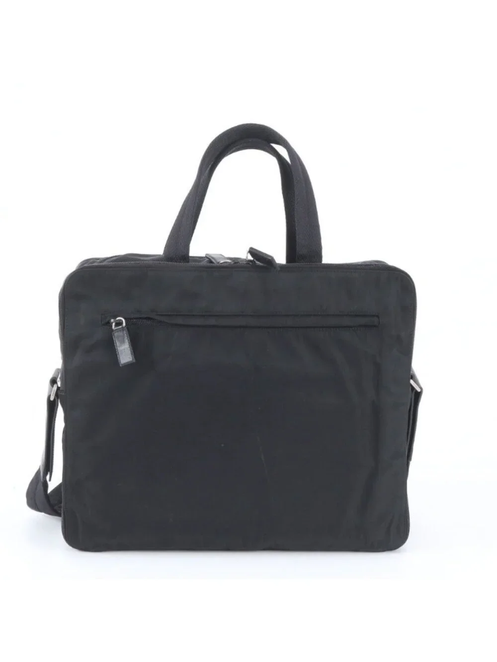 Prada Tessuto Nylon Leather 2-Way Business Bag Crossbody Shoulder